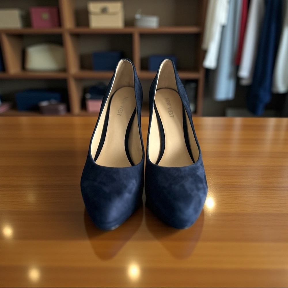 Nine West Navy Blue Suede Pumps